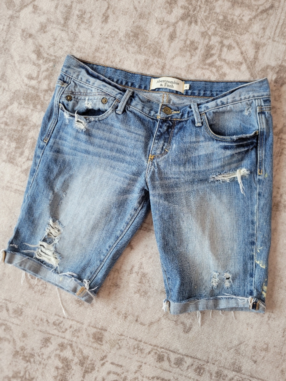 Vintage Abercrombie & Fitch Distressed‎ Denim Shorts Size 4 Y2K 90s